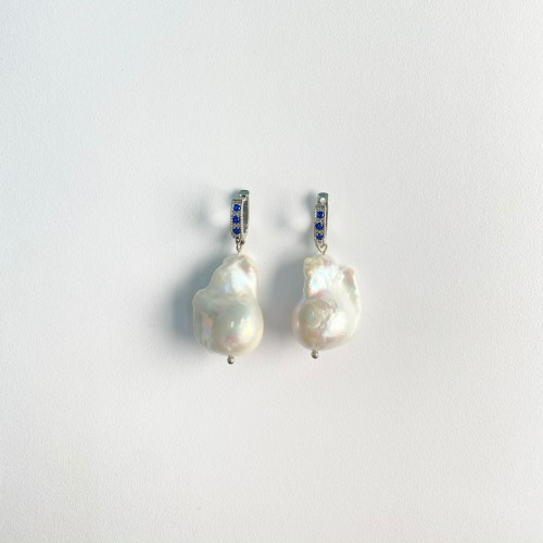 [ Silver 925 ] Baroque Pearl Horsehoof Earrings