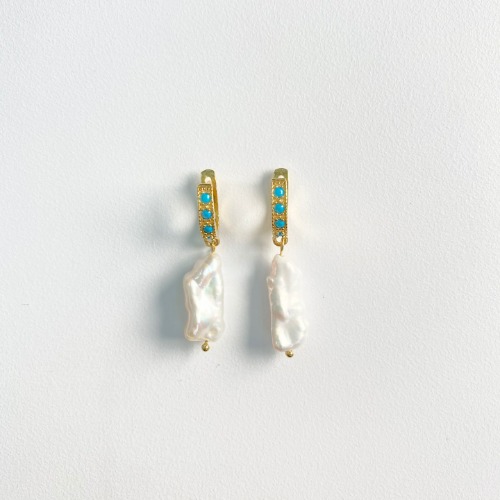 [ Silver 925 ] Fresh Water Pearl Horsehoof Earrings